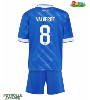 Real Madrid Federico Valverde #8 Tredjeställ Barn 2025-26 Kortärmad (+ Korta byxor)